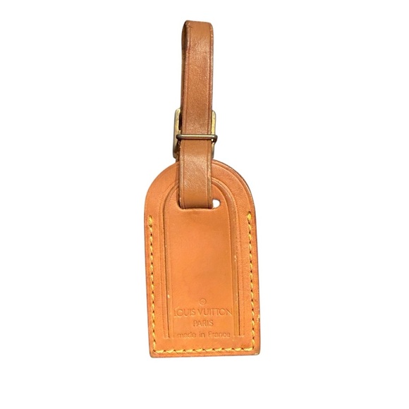 Louis Vuitton Tan Leather Bag Tag - Picture 1 of 3